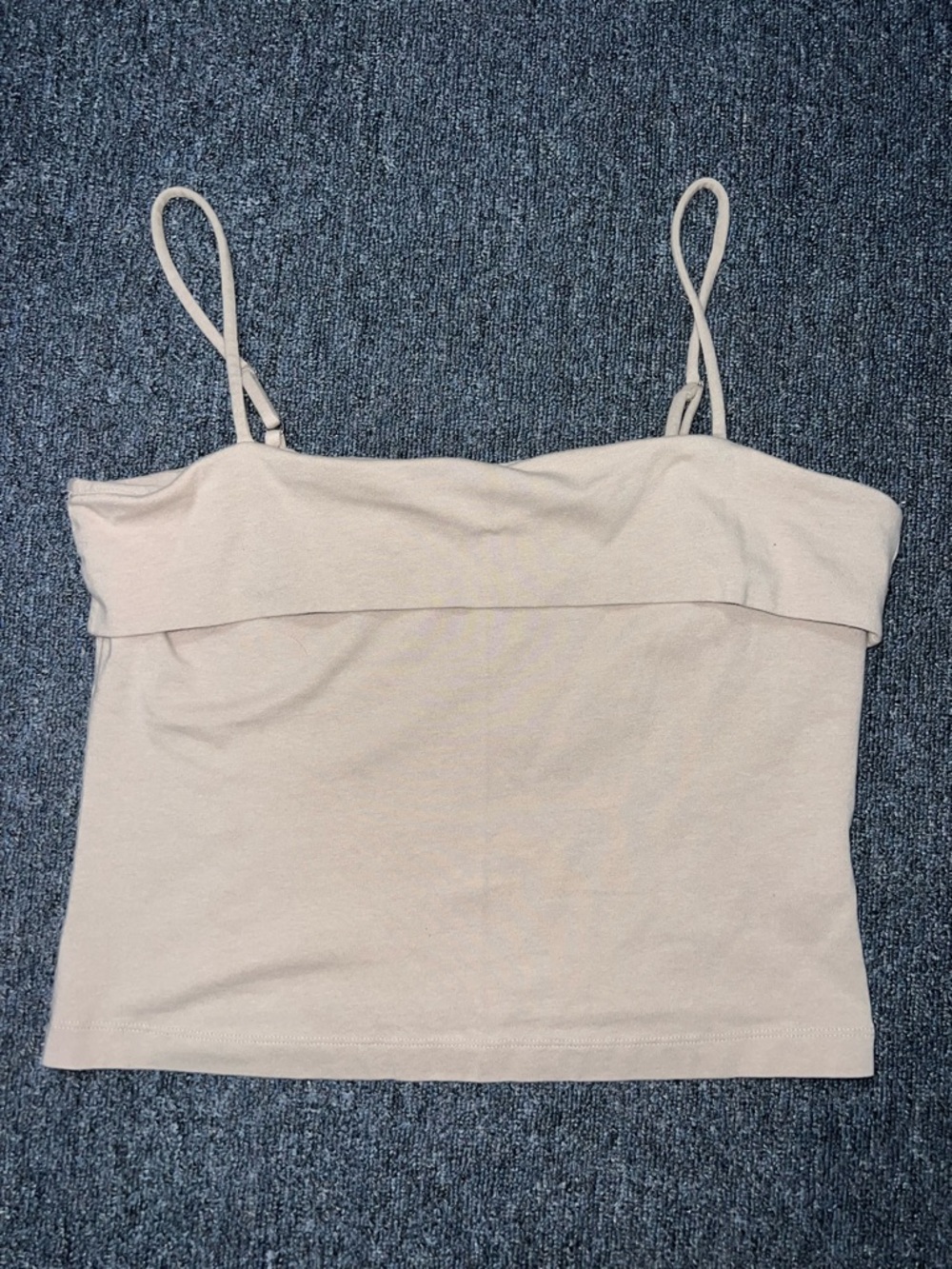 Pilcro Fold-Over Spaghetti Strap Camisole in Light Beige